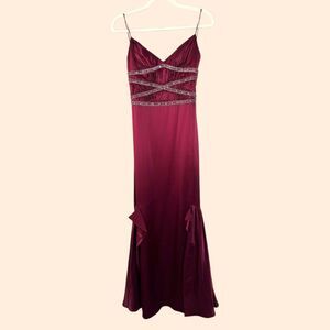 Badgley Mischka Vintage Silk Maxi Gown